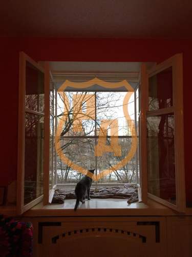 решетка антикошка с выносом на улицу, цвет белый